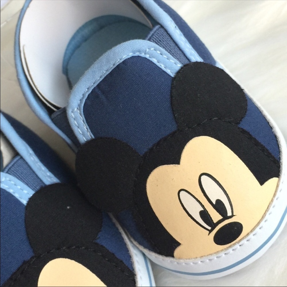 Disney Baby Mickey Mouse Ear Slip-On Shoes Navy Blue Infant/Toddler Various Size - Picture 6 of 10